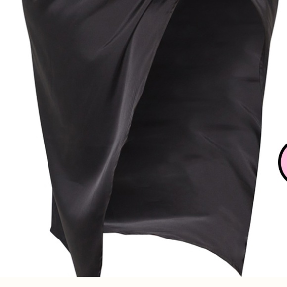 PLUS BLACK BANDEAU CORSET SPLIT MIDI DRESS - Picture 4 of 7